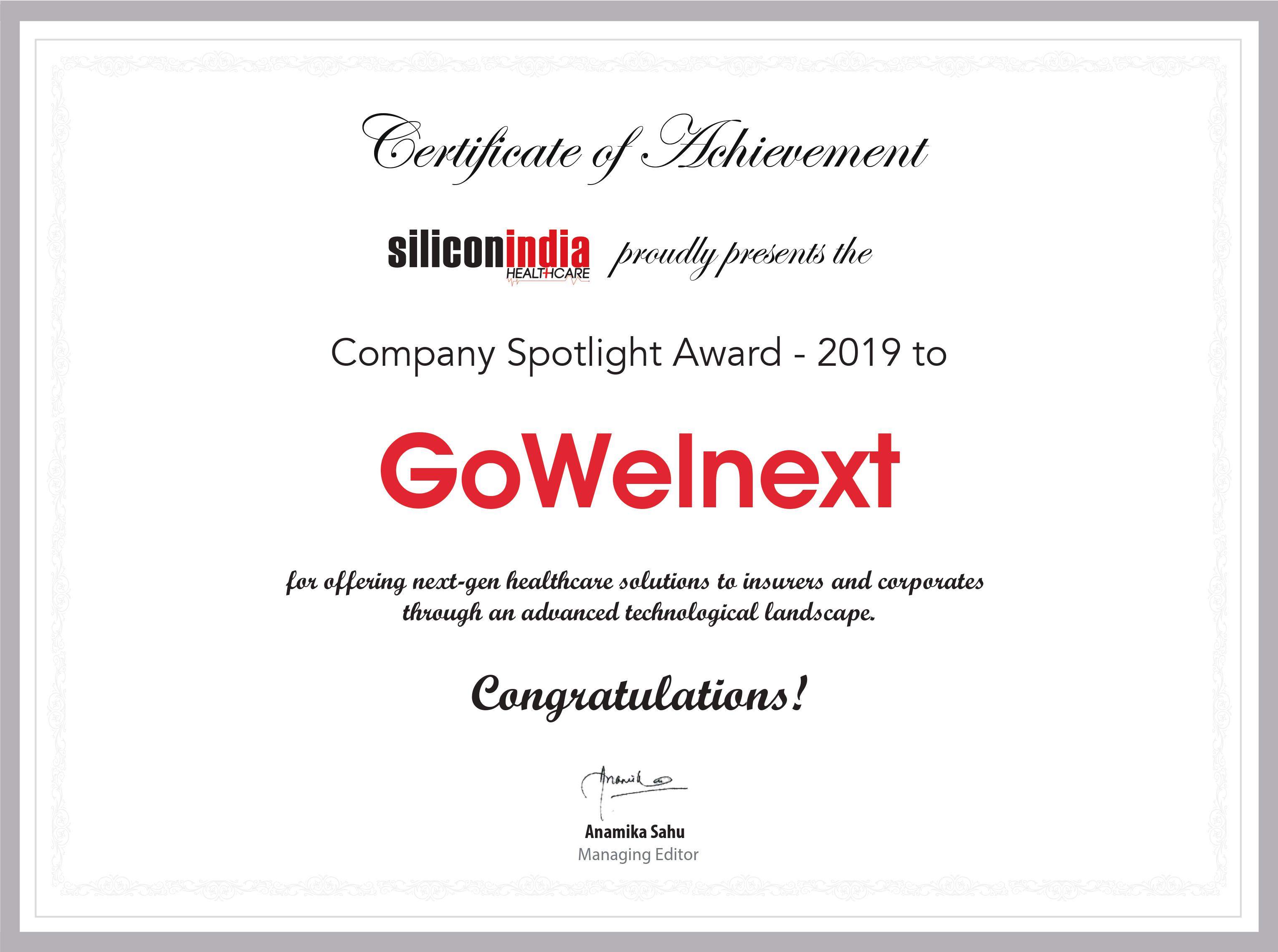 Company Spotlight Award 2019